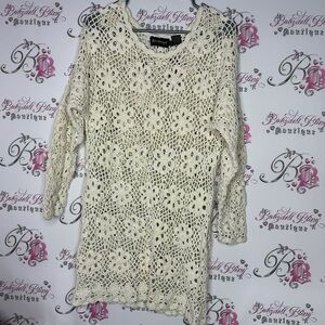 Weekend edition crochet dress floral flowers knit knitted beach style dress